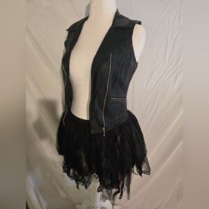 Maurices Black Leather Jacket with Zipper Details